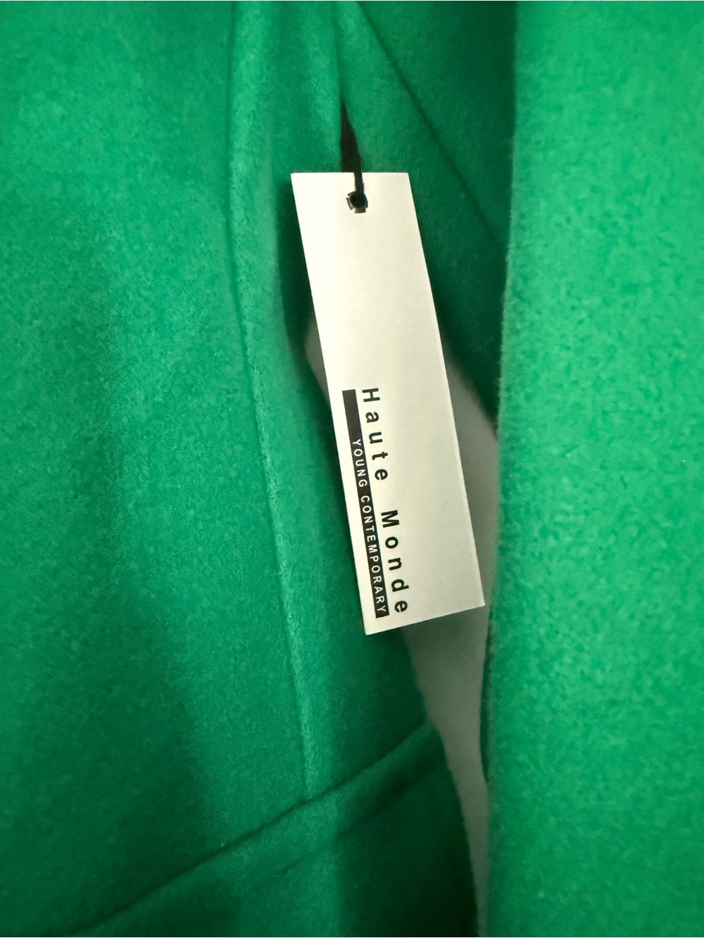 Haute Monde Bright Green Double-Breasted Pea Coat - Picture 3 of 7